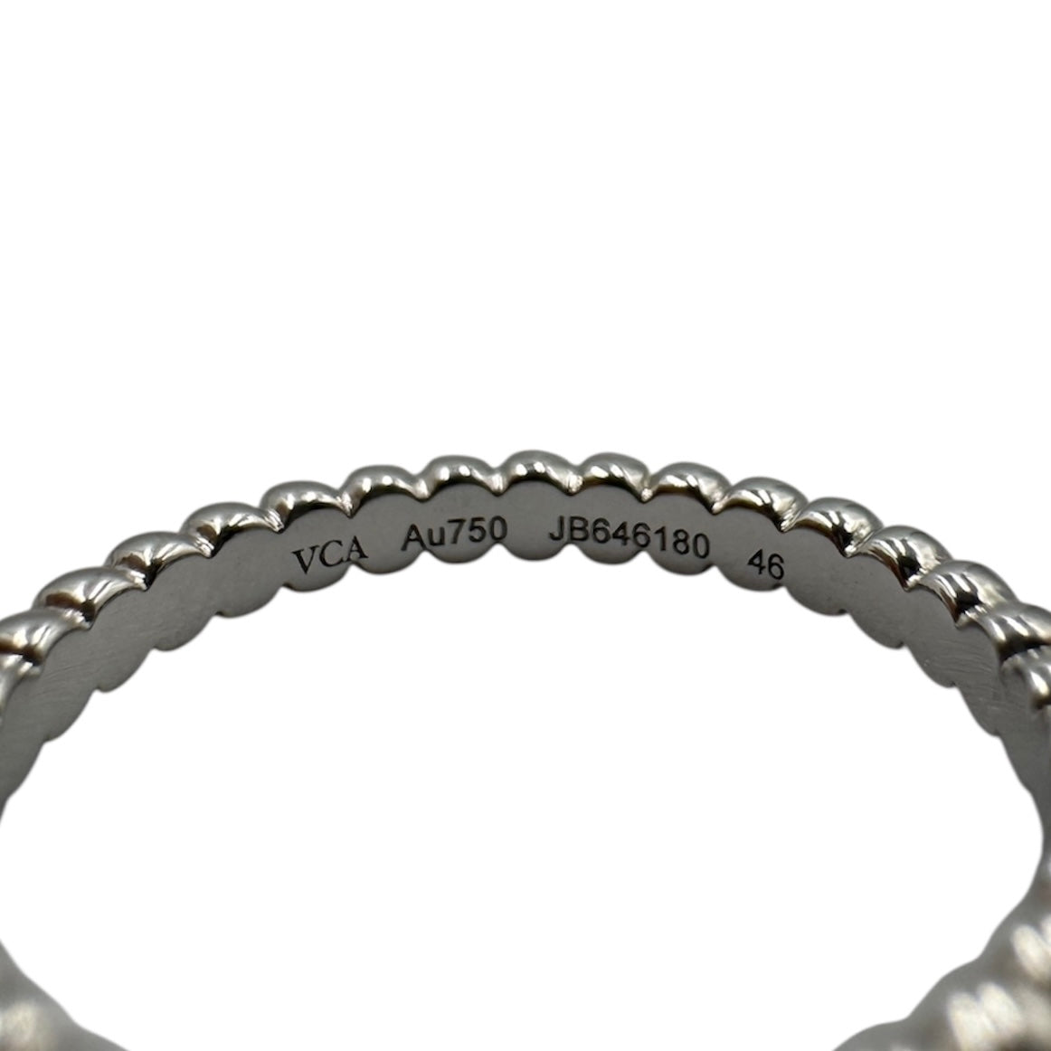ヴァンクリーフ&アーペル（Van Cleef & Arpels）　ペルレ　リング　6号　Au750 ホワイトゴールド